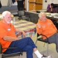 Walt Kendall and Jim Marvin take a break from all the turkey.